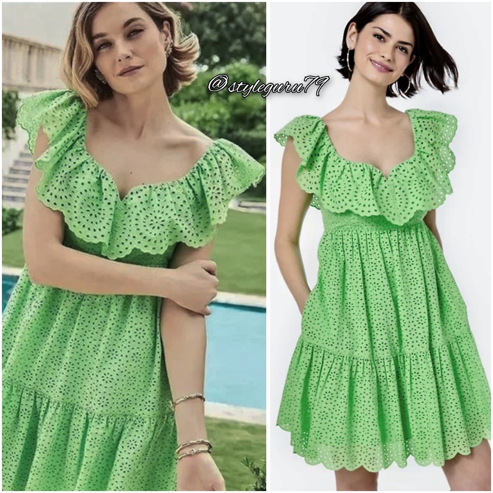 NWT, Lilly Pulitzer, Asteria Dress in Cabana Green/Daisy Dreams Eyelet